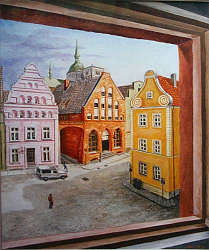 Blick aus dem Scheelehaus auf die F�hrstra�e