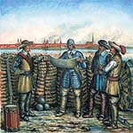 Wallenstein vor Stralsund im Juli 1628